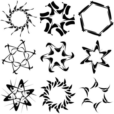 Soyut dairesel çizim. Şekilsiz, şekilsiz, sanatsal element, şekil. Girdap, girdap, girdap, girdap motifi ve mandala - stok vektör illüstrasyonu, klip-sanat grafikleri