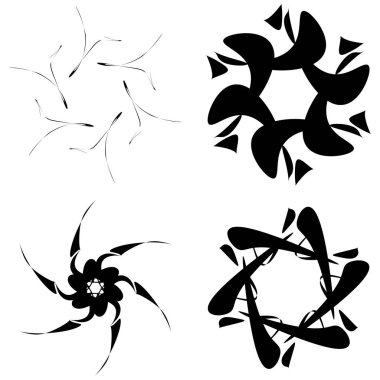 Soyut dairesel çizim. Şekilsiz, şekilsiz, sanatsal element, şekil. Girdap, girdap, girdap, girdap motifi ve mandala - stok vektör illüstrasyonu, klip-sanat grafikleri