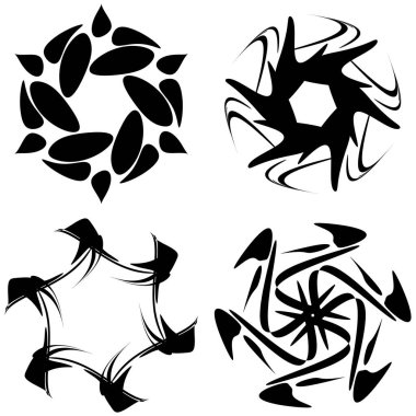 Soyut dairesel çizim. Şekilsiz, şekilsiz, sanatsal element, şekil. Girdap, girdap, girdap, girdap motifi ve mandala - stok vektör illüstrasyonu, klip-sanat grafikleri