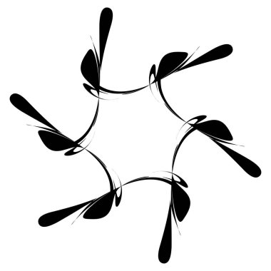 Soyut dairesel çizim. Şekilsiz, şekilsiz, sanatsal element, şekil. Girdap, girdap, girdap, girdap motifi ve mandala - stok vektör illüstrasyonu, klip-sanat grafikleri