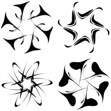 Soyut dairesel çizim. Şekilsiz, şekilsiz, sanatsal element, şekil. Girdap, girdap, girdap, girdap motifi ve mandala - stok vektör illüstrasyonu, klip-sanat grafikleri