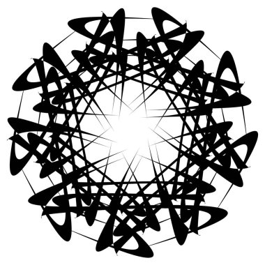 Soyut dairesel çizim. Şekilsiz, şekilsiz, sanatsal element, şekil. Girdap, girdap, girdap, girdap motifi ve mandala - stok vektör illüstrasyonu, klip-sanat grafikleri