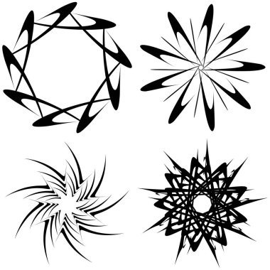 Soyut dairesel çizim. Şekilsiz, şekilsiz, sanatsal element, şekil. Girdap, girdap, girdap, girdap motifi ve mandala - stok vektör illüstrasyonu, klip-sanat grafikleri