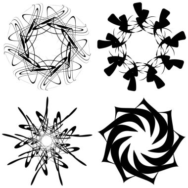Soyut dairesel çizim. Şekilsiz, şekilsiz, sanatsal element, şekil. Girdap, girdap, girdap, girdap motifi ve mandala - stok vektör illüstrasyonu, klip-sanat grafikleri