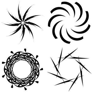Soyut dairesel çizim. Şekilsiz, şekilsiz, sanatsal element, şekil. Girdap, girdap, girdap, girdap motifi ve mandala - stok vektör illüstrasyonu, klip-sanat grafikleri
