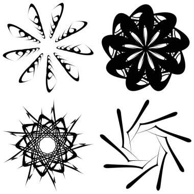 Soyut dairesel çizim. Şekilsiz, şekilsiz, sanatsal element, şekil. Girdap, girdap, girdap, girdap motifi ve mandala - stok vektör illüstrasyonu, klip-sanat grafikleri