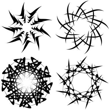 Soyut dairesel çizim. Şekilsiz, şekilsiz, sanatsal element, şekil. Girdap, girdap, girdap, girdap motifi ve mandala - stok vektör illüstrasyonu, klip-sanat grafikleri