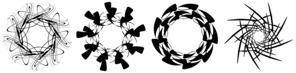 Abstract circular drawing. Amorphous, nonfigurative artistic element, shape. Swirl, twirl, whorl, vortex motif and mandala - stock vector illustration, clip-art graphics