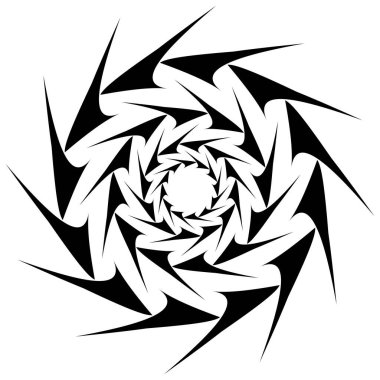 Soyut dairesel çizim. Şekilsiz, şekilsiz, sanatsal element, şekil. Girdap, girdap, girdap, girdap motifi ve mandala - stok vektör illüstrasyonu, klip-sanat grafikleri