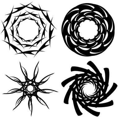 Soyut dairesel çizim. Şekilsiz, şekilsiz, sanatsal element, şekil. Girdap, girdap, girdap, girdap motifi ve mandala - stok vektör illüstrasyonu, klip-sanat grafikleri