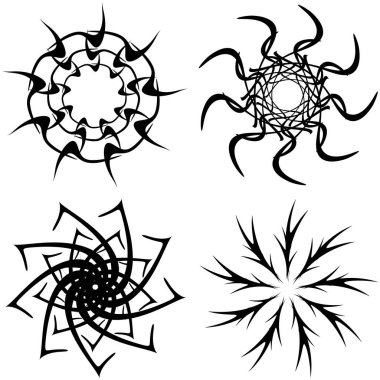 Soyut dairesel çizim. Şekilsiz, şekilsiz, sanatsal element, şekil. Girdap, girdap, girdap, girdap motifi ve mandala - stok vektör illüstrasyonu, klip-sanat grafikleri