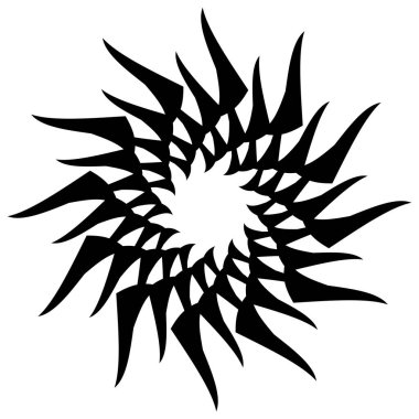 Soyut dairesel çizim. Şekilsiz, şekilsiz, sanatsal element, şekil. Girdap, girdap, girdap, girdap motifi ve mandala - stok vektör illüstrasyonu, klip-sanat grafikleri