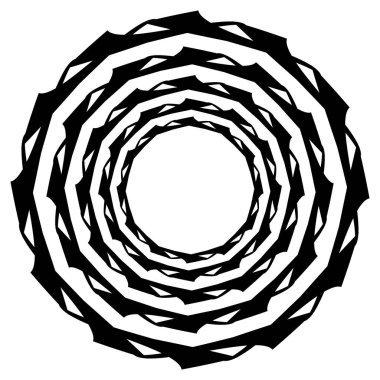 Soyut dairesel çizim. Şekilsiz, şekilsiz, sanatsal element, şekil. Girdap, girdap, girdap, girdap motifi ve mandala - stok vektör illüstrasyonu, klip-sanat grafikleri