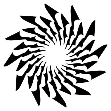 Soyut dairesel çizim. Şekilsiz, şekilsiz, sanatsal element, şekil. Girdap, girdap, girdap, girdap motifi ve mandala - stok vektör illüstrasyonu, klip-sanat grafikleri