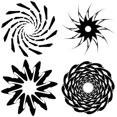Soyut dairesel çizim. Şekilsiz, şekilsiz, sanatsal element, şekil. Girdap, girdap, girdap, girdap motifi ve mandala - stok vektör illüstrasyonu, klip-sanat grafikleri