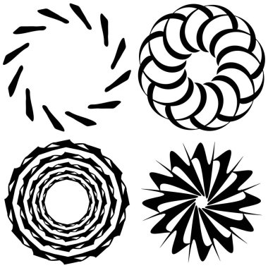 Soyut dairesel çizim. Şekilsiz, şekilsiz, sanatsal element, şekil. Girdap, girdap, girdap, girdap motifi ve mandala - stok vektör illüstrasyonu, klip-sanat grafikleri