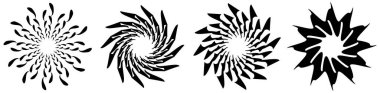 Soyut dairesel çizim. Şekilsiz, şekilsiz, sanatsal element, şekil. Girdap, girdap, girdap, girdap motifi ve mandala - stok vektör illüstrasyonu, klip-sanat grafikleri