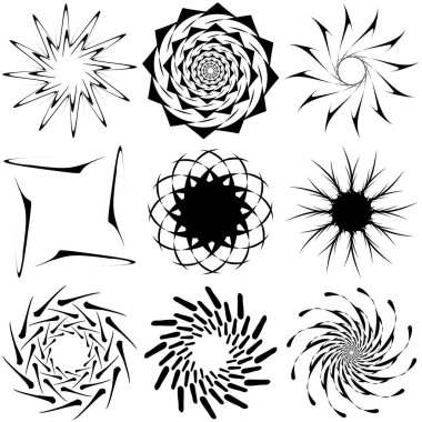 Soyut dairesel çizim. Şekilsiz, şekilsiz, sanatsal element, şekil. Girdap, girdap, girdap, girdap motifi ve mandala - stok vektör illüstrasyonu, klip-sanat grafikleri