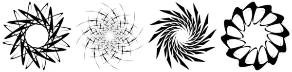 Αφηρημένο Κυκλικό Σχέδιο Άμορφο Ανεικονικό Καλλιτεχνικό Στοιχείο Σχήμα Περιστροφή Στροβιλισμός — Διανυσματικό Αρχείο