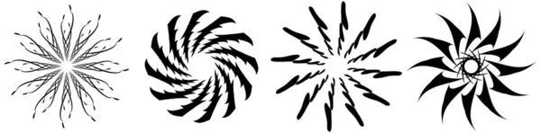 抽象的な円形の図面 形象的で非具象的な芸術的要素 渦巻き 渦巻き 渦のモチーフとマンダラ 株式ベクトルイラスト クリップアートグラフィック — ストックベクタ