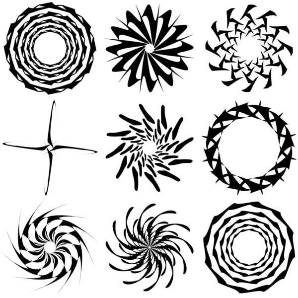 Dessin Circulaire Abstrait Élément Artistique Amorphe Non Figuratif Forme Tourbillon — Image vectorielle