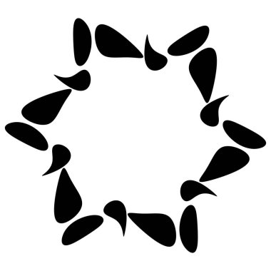 Soyut dairesel çizim. Şekilsiz, şekilsiz, sanatsal element, şekil. Girdap, girdap, girdap, girdap motifi ve mandala - stok vektör illüstrasyonu, klip-sanat grafikleri