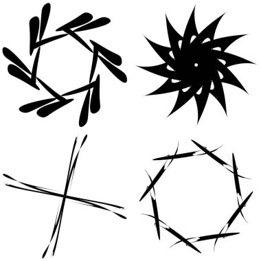 Soyut dairesel çizim. Şekilsiz, şekilsiz, sanatsal element, şekil. Girdap, girdap, girdap, girdap motifi ve mandala - stok vektör illüstrasyonu, klip-sanat grafikleri