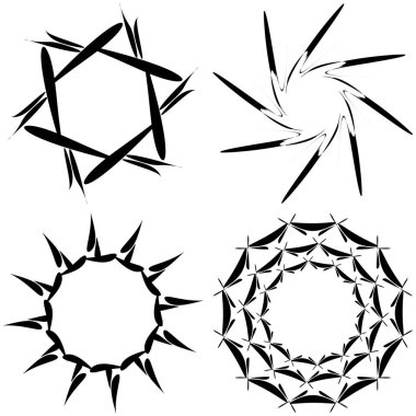 Soyut dairesel çizim. Şekilsiz, şekilsiz, sanatsal element, şekil. Girdap, girdap, girdap, girdap motifi ve mandala - stok vektör illüstrasyonu, klip-sanat grafikleri