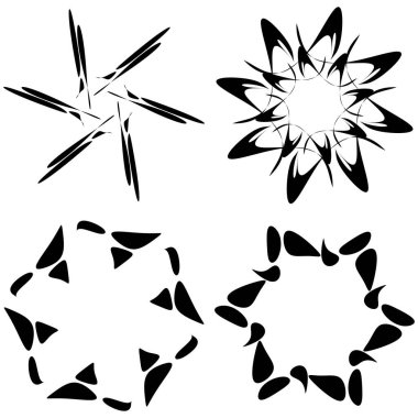 Soyut dairesel çizim. Şekilsiz, şekilsiz, sanatsal element, şekil. Girdap, girdap, girdap, girdap motifi ve mandala - stok vektör illüstrasyonu, klip-sanat grafikleri