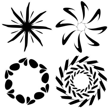 Soyut dairesel çizim. Şekilsiz, şekilsiz, sanatsal element, şekil. Girdap, girdap, girdap, girdap motifi ve mandala - stok vektör illüstrasyonu, klip-sanat grafikleri