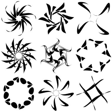 Soyut dairesel çizim. Şekilsiz, şekilsiz, sanatsal element, şekil. Girdap, girdap, girdap, girdap motifi ve mandala - stok vektör illüstrasyonu, klip-sanat grafikleri