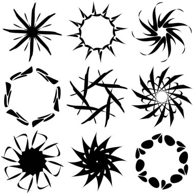 Soyut dairesel çizim. Şekilsiz, şekilsiz, sanatsal element, şekil. Girdap, girdap, girdap, girdap motifi ve mandala - stok vektör illüstrasyonu, klip-sanat grafikleri
