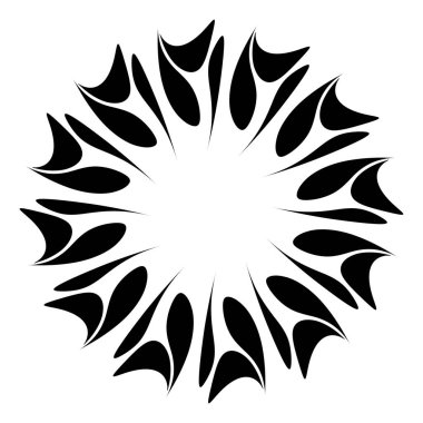 Soyut dairesel çizim. Şekilsiz, şekilsiz, sanatsal element, şekil. Girdap, girdap, girdap, girdap motifi ve mandala - stok vektör illüstrasyonu, klip-sanat grafikleri