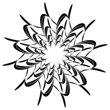 Soyut dairesel çizim. Şekilsiz, şekilsiz, sanatsal element, şekil. Girdap, girdap, girdap, girdap motifi ve mandala - stok vektör illüstrasyonu, klip-sanat grafikleri