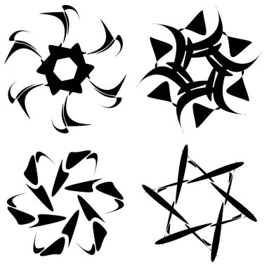 Soyut dairesel çizim. Şekilsiz, şekilsiz, sanatsal element, şekil. Girdap, girdap, girdap, girdap motifi ve mandala - stok vektör illüstrasyonu, klip-sanat grafikleri