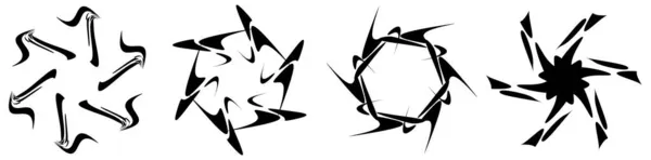 Gambar Melingkar Abstrak Amorphous Nonfigurative Artistik Elemen Bentuk Swirl Twirl - Stok Vektor