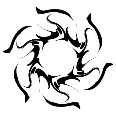 Soyut dairesel çizim. Şekilsiz, şekilsiz, sanatsal element, şekil. Girdap, girdap, girdap, girdap motifi ve mandala - stok vektör illüstrasyonu, klip-sanat grafikleri