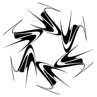 Soyut dairesel çizim. Şekilsiz, şekilsiz, sanatsal element, şekil. Girdap, girdap, girdap, girdap motifi ve mandala - stok vektör illüstrasyonu, klip-sanat grafikleri