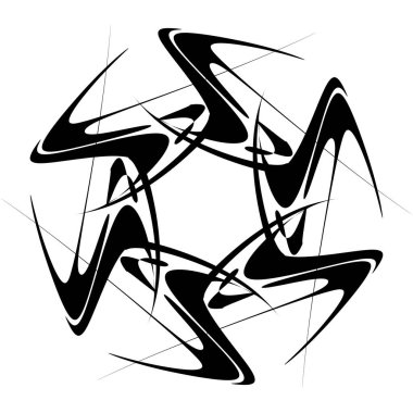 Soyut dairesel çizim. Şekilsiz, şekilsiz, sanatsal element, şekil. Girdap, girdap, girdap, girdap motifi ve mandala - stok vektör illüstrasyonu, klip-sanat grafikleri