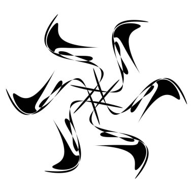 Soyut dairesel çizim. Şekilsiz, şekilsiz, sanatsal element, şekil. Girdap, girdap, girdap, girdap motifi ve mandala - stok vektör illüstrasyonu, klip-sanat grafikleri