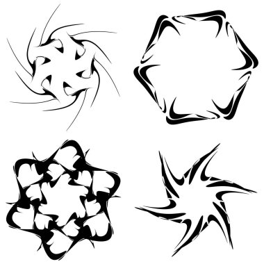 Soyut dairesel çizim. Şekilsiz, şekilsiz, sanatsal element, şekil. Girdap, girdap, girdap, girdap motifi ve mandala - stok vektör illüstrasyonu, klip-sanat grafikleri