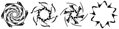 Soyut dairesel çizim. Şekilsiz, şekilsiz, sanatsal element, şekil. Girdap, girdap, girdap, girdap motifi ve mandala - stok vektör illüstrasyonu, klip-sanat grafikleri