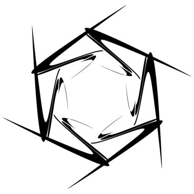 Soyut dairesel çizim. Şekilsiz, şekilsiz, sanatsal element, şekil. Girdap, girdap, girdap, girdap motifi ve mandala - stok vektör illüstrasyonu, klip-sanat grafikleri