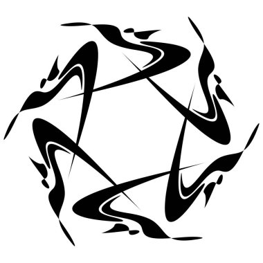 Soyut dairesel çizim. Şekilsiz, şekilsiz, sanatsal element, şekil. Girdap, girdap, girdap, girdap motifi ve mandala - stok vektör illüstrasyonu, klip-sanat grafikleri