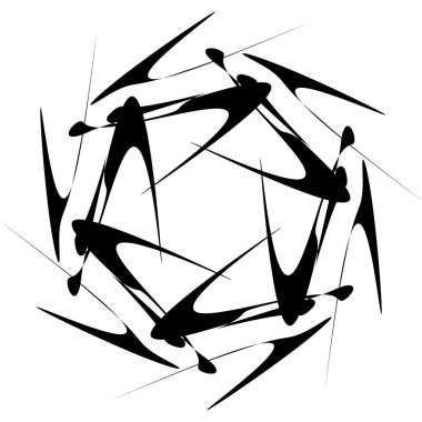 Soyut dairesel çizim. Şekilsiz, şekilsiz, sanatsal element, şekil. Girdap, girdap, girdap, girdap motifi ve mandala - stok vektör illüstrasyonu, klip-sanat grafikleri