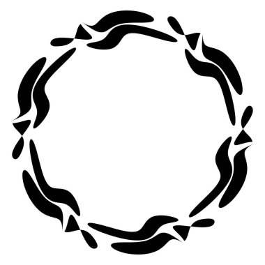 Soyut dairesel çizim. Şekilsiz, şekilsiz, sanatsal element, şekil. Girdap, girdap, girdap, girdap motifi ve mandala - stok vektör illüstrasyonu, klip-sanat grafikleri