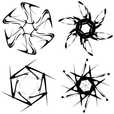 Soyut dairesel çizim. Şekilsiz, şekilsiz, sanatsal element, şekil. Girdap, girdap, girdap, girdap motifi ve mandala - stok vektör illüstrasyonu, klip-sanat grafikleri