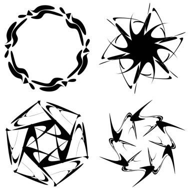Soyut dairesel çizim. Şekilsiz, şekilsiz, sanatsal element, şekil. Girdap, girdap, girdap, girdap motifi ve mandala - stok vektör illüstrasyonu, klip-sanat grafikleri