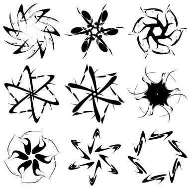 Soyut dairesel çizim. Şekilsiz, şekilsiz, sanatsal element, şekil. Girdap, girdap, girdap, girdap motifi ve mandala - stok vektör illüstrasyonu, klip-sanat grafikleri