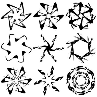 Soyut dairesel çizim. Şekilsiz, şekilsiz, sanatsal element, şekil. Girdap, girdap, girdap, girdap motifi ve mandala - stok vektör illüstrasyonu, klip-sanat grafikleri